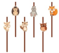 Papierové slamky Forest Animals Forest Friends 6 kusov
