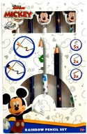 MICKEY MOUSE SADA ŠKOLSKÝCH CERÚZ MICKEY!! 5 KUSOV 2 GRAFIT + 3 DÚHA