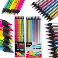 KIDEA TROJUHOLNÍKOVÉ METALICKÉ CENY 10 FARIEB + NEÓNOVÁ 6 FAREBNÁ SADA