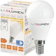 LED žiarovka E14 BALL G45 8W=60W 806lm 160° Úspora energie Bez blikania