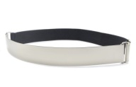STRIEBRENÝ TALÍČEK Opasok spona 30cm x 3cm Zrkadlový opasok