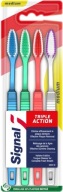 Zubné kefky SIGNAL Triple Action Medium, 4 kusy