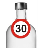 Prívesky na fľaše alkohol vodka 30 NARODENINY x10