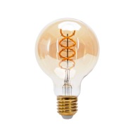LED ŽIAROVKA FILAMENTOVÁ, DEKORATÍVNA JANTÁROVÁ G80 E27 4W 1800K TEPLÁ