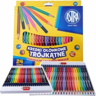 Astra TROJUholníkové ceruzky 24 farieb + strúhadlo