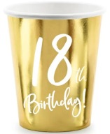 Poháre 18th Birthday Eighteen Golden 220 ml