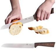 DOMÁCI GASTRONOMICKÝ NÔŽ DLHÝ NA CHLEBA CHLEBOVÝ PLÁŠKA SO ZUBMI 20 CM