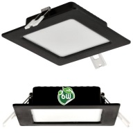 LED stropné svietidlo, zápustné, zápustné, 6W, 660lm, 4000K, čierne