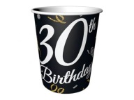 Poháre, B&C 30 Birthday, 200 ml, 6 ks [papier, narodeniny, párty].