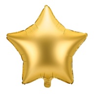 Zlatý saténový fóliový balón STAR 48 cm na HEL na Silvestra