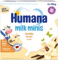 HUMANA MLIEČNY DEZERT PO 10 MESIACOCH VANILKOVÝ PUDDING 4x100G