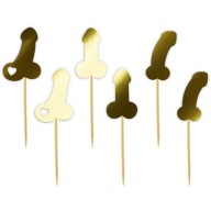 PIKERY peniski BIRTHDAY PARTY GOLD metalíza x6