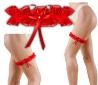 Červený plesový podväzok lucky Julimex Monako PW-03