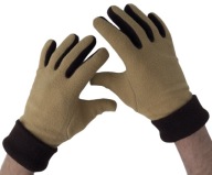 Hnedé flísové zimné rukavice, hnedá veľ. Pracovné odevy Polar WARM, veľkosť M/L