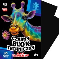 Technický blok ASTRA, čierny A4, 10 listov/listov