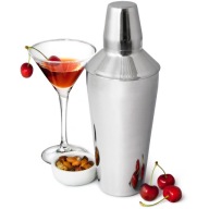 BARTMAN SHAKER NA NÁPOJE KOKTEJLY SHAKER 500ml SKLENENÝ 0,5L STRIEBORNÝ