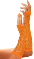 Sieťované rukavice ORANGE Neon DISCO 80. roky 20. storočia