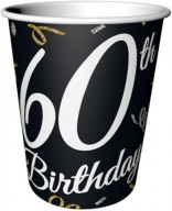 HAPPY BIRTHDAY PAPIEROVÉ POHÁRKY 60 pohárov, 6 ks