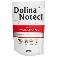 DOLINA NOTECI Prémiové mokré krmivo pre psov bohaté na hovädzie mäso, 500g vrecúško