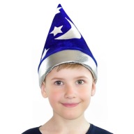 KLOBÚK, tmavomodré hviezdy WIZARD kúzelník kostým HALLOWEEN KARNEVAL