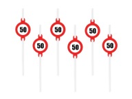 Narodeninové slamky za 50, 6 ks, päťdesiat ECO BIO