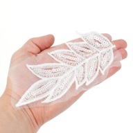 PATCH flitre korálky biele List Leaf 19 cm
