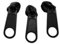 Čierny bežec na 5 mm zips, 3 ks