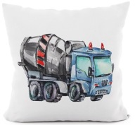 BETÓNOVÁ MIECHAČKA NA VANKÚŠ AUTO STROJ 40X40 VELÚR PRE DIEŤA DO ŠKOLKY