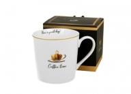 Kubas simple coffee time 1 hrnček na kávu, biela a zlatá