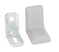 Kovový uholník fi4, svetlosivý + plast, 4 ks.