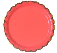 Červeno-zlaté narodeninové papierové taniere, 18 cm