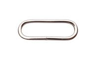Oválny kožený rám 40 / 10 / 3 mm 10 kusov, strieborný