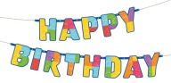 Banner Happy Birthday BLOCKS 180 cm
