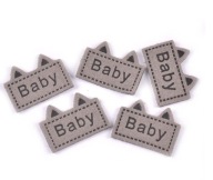 Etiketa z ekokože BABY GREY 2745