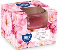 Vonná sviečka v skle BISPOL Aura 18H PINK FLOWERS
