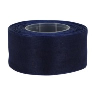 ŠIFÓNOVÁ STUHA, NÁMORNÍCKA MODRÁ POLYESTEROVÁ ORGANZOVÁ STUHA 40mm 3160