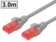 Cat.6 UTP patch kábel RJ45-RJ45 1:1 Cu AWG26 sivý 3m
