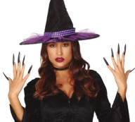 BLACK NAILS 10 KUS HALLOWEEN