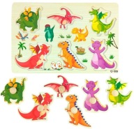 Dinosaurus puzzle dinosaurus drevené puzzle 10ks