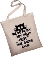 BAVLNENÁ TAŠKA NÁKUPNÝ DARČEK KU DŇU ŽIEN DIEVČATÁ MANŽELKY KOCOUR CAT Z4