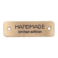 Etiketa z ekokože HANDMADE, zlato 2656