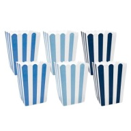 Popcorn krabičky sladkosti cukríky narodeninové krabičky pruhované 12,5cm 6 ks
