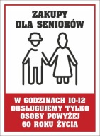 Nálepka HODINY PRE SENIOROV 15x20 cm do predajne