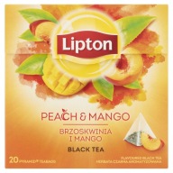 Lipton pyramídy čierneho čaju s príchuťou Peach Mango 20 ks 36g