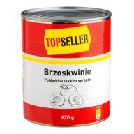 1x 820g TOPSELLER Polovičky broskýň v sirupe