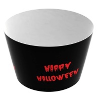 HAPPY HALLOWEEN návliečky na cupcake čierna červená BLOOD 6 ks
