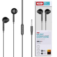 XO Drôtové slúchadlá s mikrofónom do uší, čierne, 3,5 mm mini jack