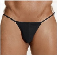 SEXY PÁNSKE JEMNÉ A VOĽNÉ ČIERNE tangá, XL
