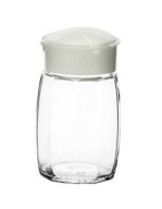 Sklenená nádoba, dávkovač korenia, 100 ml, biela