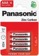 Zinkovo-uhlíkové batérie PANASONIC AAA R03 4 kusy